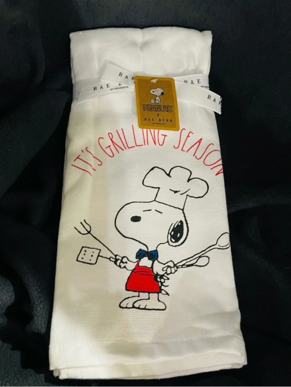 Rae Dunn Peanuts Snoopy Kitchen Towels IT'S GRILLING SEASON